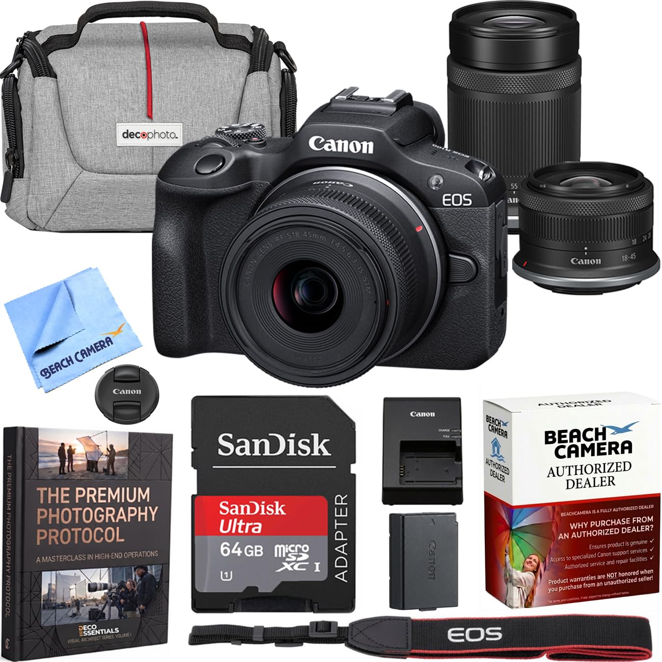 Amazon.com : Canon EOS R100 Mirrorless Camera + 2 Lens Kit 18-45mm